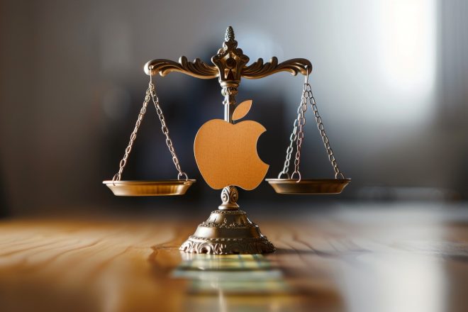 illustration. Apple vs. la justice. 